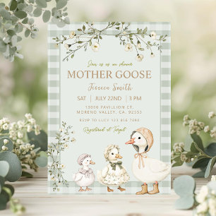 Moeder Ganzen en Ganzenbaby Shower Kaart