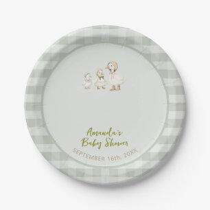 Moeder Ganzen en Ganzenbaby Shower Papieren Bordje