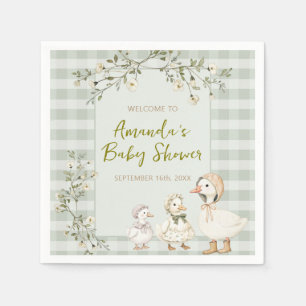 Moeder Ganzen en Ganzenbaby Shower Servet