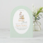 Moeder Ganzen en Kuiken Baby Shower Uitnodiging (Staand voorkant)