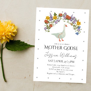 Moeder Ganzen Tuinbloemen Baby Shower Kaart