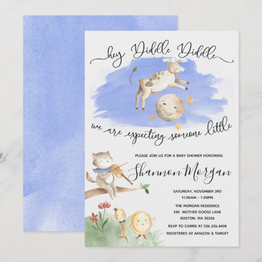 Moeder Ganzen Uitnodiging voor Baby Shower (Voorkant / Achterkant)