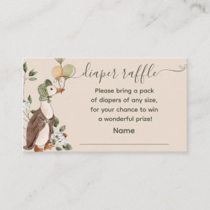 Moeder Ganzenballonnen Luier Raffle Baby shower Informatiekaartje