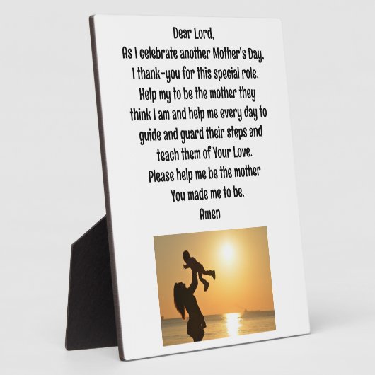 Moeder Gebed Tafelblad Plaque met Ezel Fotoplaat (Zijkant)