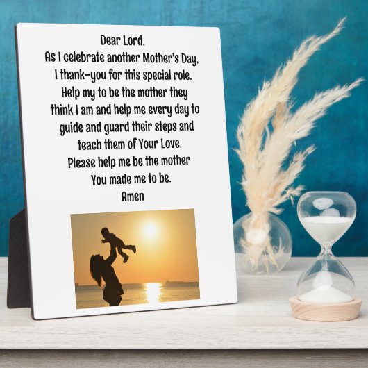 Moeder Gebed Tafelblad Plaque met Ezel Fotoplaat (Zijkant)