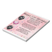 Moeder gedicht - 50e verjaardag notitieblok (Linkerzijde)