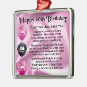 Moeder gedicht - 60e verjaardag metalen ornament (Links)