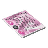 Moeder gedicht - 60e verjaardag notitieblok (Schuin)