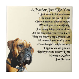 Moeder gedicht - Boxer Dog Design Tegeltje
