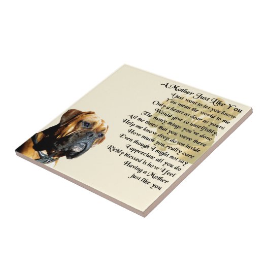 Moeder gedicht - Boxer Dog Design Tegeltje (Zijkant)