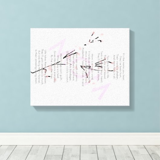 Moeder Gedicht Canvas Afdruk (Insitu (Houten vloer))