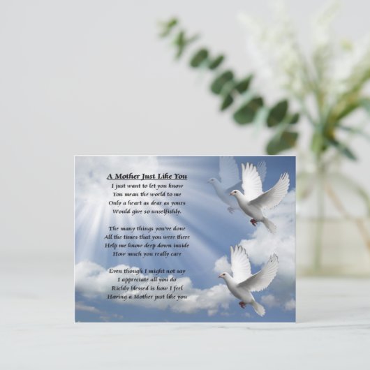 Moeder gedicht - Doves Briefkaart (Staand voorkant)