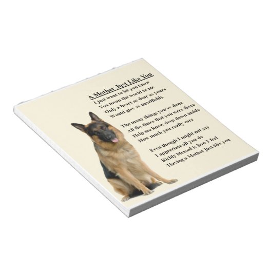Moeder gedicht - Duits herdersontwerp Notitieblok (Schuin)