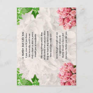 Moeder gedicht - Flowers design Briefkaart