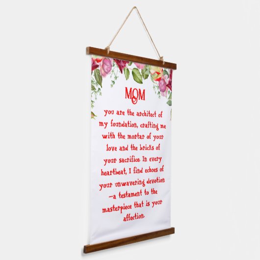 Moeder Gedicht Hangend Wandkleed (Gebogen)