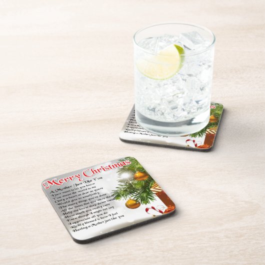 Moeder gedicht - kerstontwerp drankjes onderzetter (Rechterzijde)