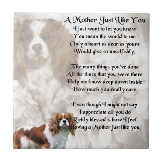 Moeder gedicht - Koning Charles Spaniel Design Tegeltje (Voorkant)