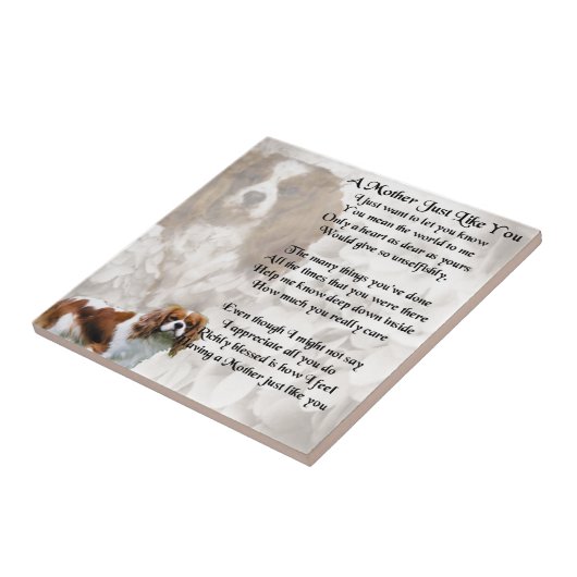 Moeder gedicht - Koning Charles Spaniel Design Tegeltje (Zijkant)