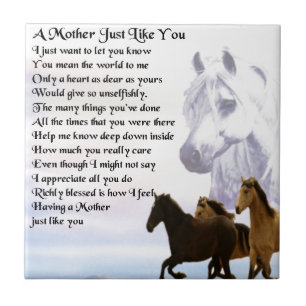 Moeder gedicht - Ontwerp van paarden Tegeltje