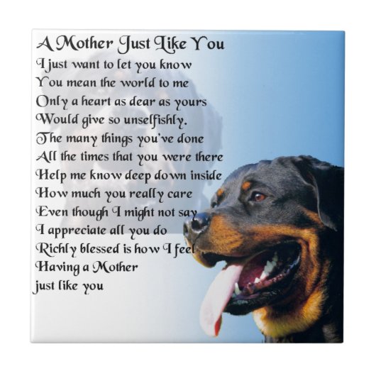 Moeder gedicht - Rottweiler Design Tegeltje (Voorkant)