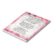 Moeder gedicht - Roze Floral Design Notitieblok (Linkerzijde)