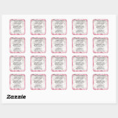 Moeder gedicht - Roze Floral Design Vierkante Sticker (Vel)