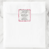 Moeder gedicht - Roze Floral Design Vierkante Sticker (Tas)