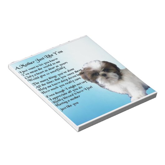 Moeder gedicht - Shih Tzu Design Notitieblok (Schuin)