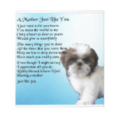 Moeder gedicht - Shih Tzu Design Notitieblok (Voorkant)