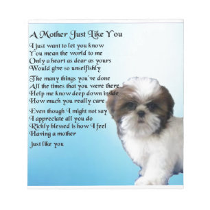 Moeder gedicht - Shih Tzu Design Notitieblok