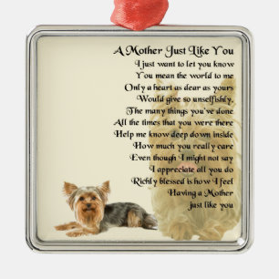 Moeder gedicht - Yorkshire Terrier Design Metalen Ornament
