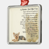 Moeder gedicht - Yorkshire Terrier Design Metalen Ornament (Links)