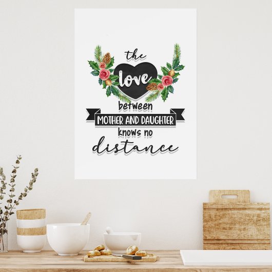 Moeder geeft de liefde tussen moeder en dochter poster (Keuken)