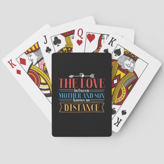 Moeder geeft de liefde tussen moeder en zoon pokerkaarten (Achterkant)