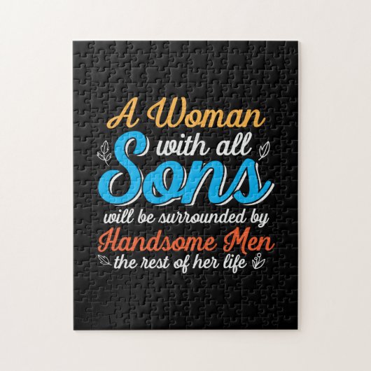 Moeder geeft een vrouw met alle zoon legpuzzel (Verticaal)