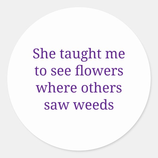 Moeder geeft les ronde sticker (Voorkant)