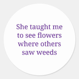 Moeder geeft les ronde sticker