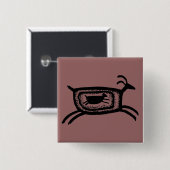 Moeder geit-BW Vierkante Button 5,1 Cm (Voorkant /achterkant)