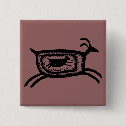 Moeder geit-BW Vierkante Button 5,1 Cm (Voorkant)