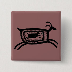 Moeder geit-BW Vierkante Button 5,1 Cm