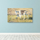 Moeder Geit met haar Jong Kind (door Segantini) Canvas Afdruk (Insitu (Houten vloer))