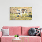 Moeder Geit met haar Jong Kind (door Segantini) Canvas Afdruk (Insitu (Woonkamer))