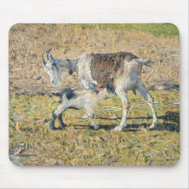 Moeder Geit met haar Jong Kind (door Segantini) Muismat