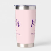 Moeder Geliefd bij kinderen Namen Roze Paarse Scri Geïsoleerde Drinkbeker (Rechts)