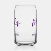 Moeder Geliefd bij namen van kinderen Paarse Scrip Blikvorm Glas (Rechts)