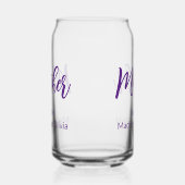 Moeder Geliefd bij namen van kinderen Paarse Scrip Blikvorm Glas (Links)