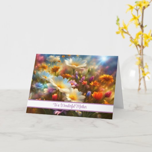 Moeder Gelukkige Moederdag met Lentefloem Kaart (Gele Bloem)