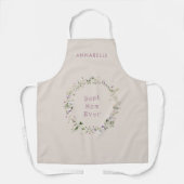 Moeder geschenk girly bloemenkrans elegante delica schort (Voorkant)