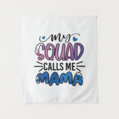 Moeder Geschenk Mijn Squad Noemt Me Mama Wandkleed (Voorkant)