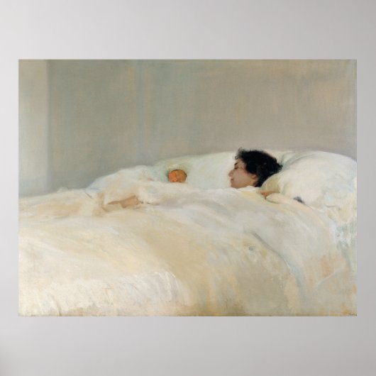 Moeder geschilderd door Joaquin Sorolla Poster (Voorkant)